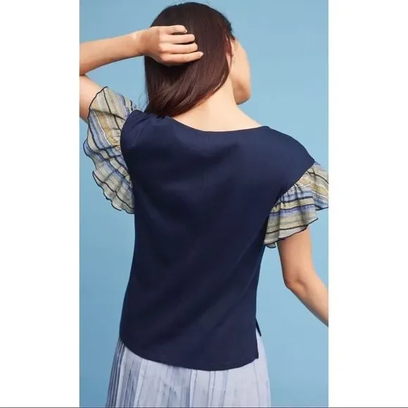 𝅺NWT Anthropologie Ruffled Top - Picture 5 of 6